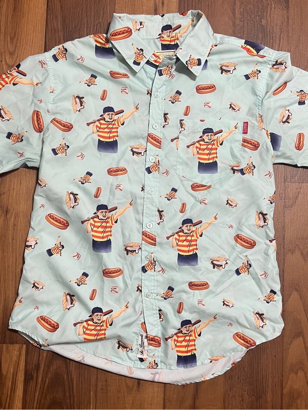 RSVLTS The Sandlot Shirt Men's size Medium The Great Bambino Short Sleeve AOP